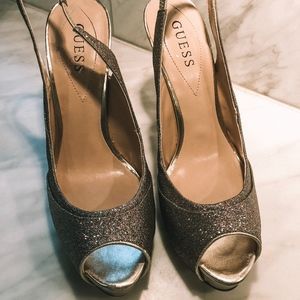 Guess Glitter Platform Heel